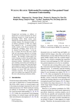 Wukong-Reader: Multi-modal Pre-training for Fine-grained Visual Document
  Understanding
