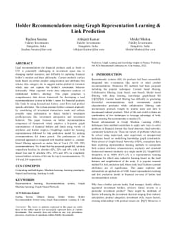 Holder Recommendations using Graph Representation Learning & Link
  Prediction