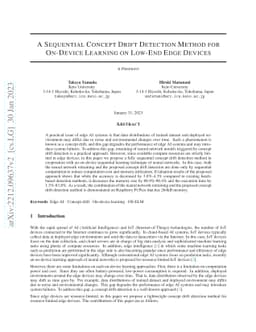 A Sequential Concept Drift Detection Method for On-Device Learning on
  Low-End Edge Devices