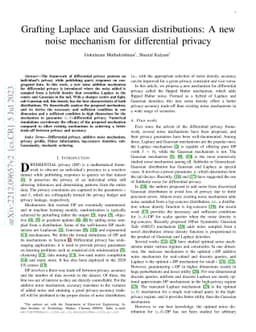 Grafting Laplace and Gaussian distributions: A new noise mechanism for
  differential privacy