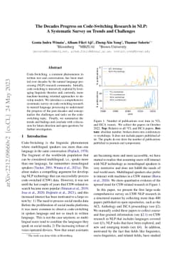 The Decades Progress on Code-Switching Research in NLP: A Systematic
  Survey on Trends and Challenges