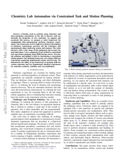 Chemistry Lab Automation via Constrained Task and Motion Planning
