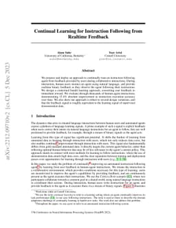 Continual Learning for Instruction Following from Realtime Feedback