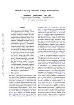 Human-in-the-loop Abstractive Dialogue Summarization