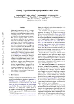 Training Trajectories of Language Models Across Scales