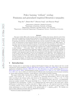 Policy learning "without'' overlap: Pessimism and generalized empirical
  Bernstein's inequality