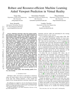 Robust and Resource-efficient Machine Learning Aided Viewport Prediction
  in Virtual Reality