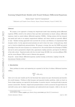 Learning Subgrid-scale Models with Neural Ordinary Differential
  Equations