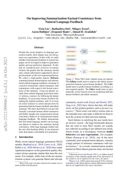 On Improving Summarization Factual Consistency from Natural Language
  Feedback