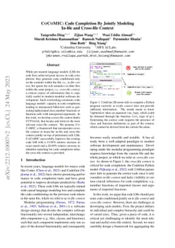 CoCoMIC: Code Completion By Jointly Modeling In-file and Cross-file
  Context