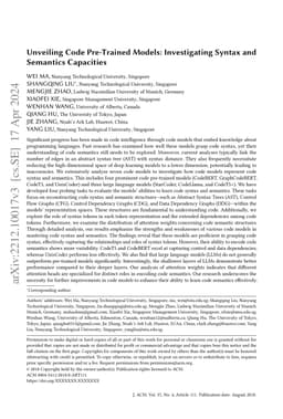 Unveiling Code Pre-Trained Models: Investigating Syntax and Semantics
  Capacities
