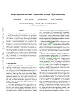 Image Segmentation-based Unsupervised Multiple Objects Discovery