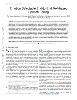 Emotion Selectable End-to-End Text-based Speech Editing