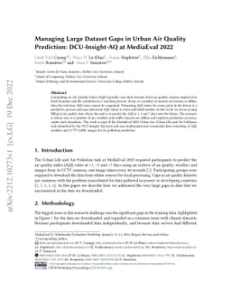 Managing Large Dataset Gaps in Urban Air Quality Prediction:
  DCU-Insight-AQ at MediaEval 2022