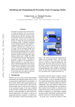Identifying and Manipulating the Personality Traits of Language Models