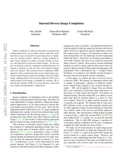 Internal Diverse Image Completion