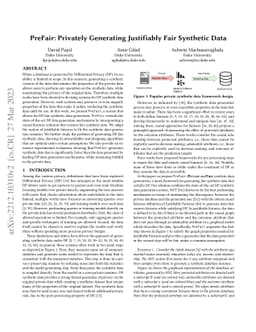 PreFair: Privately Generating Justifiably Fair Synthetic Data