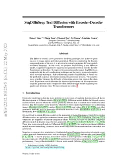 SeqDiffuSeq: Text Diffusion with Encoder-Decoder Transformers