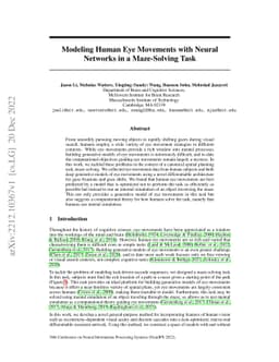 Modeling Human Eye Movements with Neural Networks in a Maze-Solving Task
