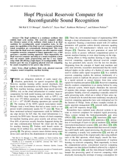Hopf Physical Reservoir Computer for Reconfigurable Sound Recognition