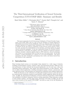 The Third International Verification of Neural Networks Competition
  (VNN-COMP 2022): Summary and Results