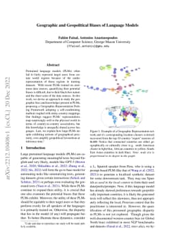 Geographic and Geopolitical Biases of Language Models