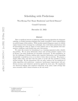 Scheduling with Predictions