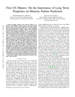First CE Matters: On the Importance of Long Term Properties on Memory
  Failure Prediction