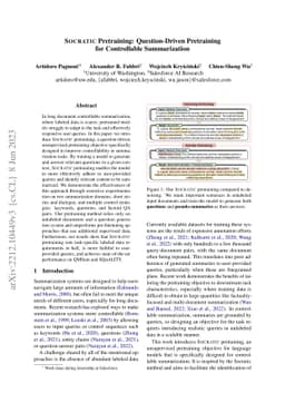 Socratic Pretraining: Question-Driven Pretraining for Controllable
  Summarization