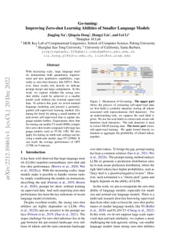 Go-tuning: Improving Zero-shot Learning Abilities of Smaller Language
  Models