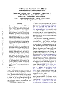 SLUE Phase-2: A Benchmark Suite of Diverse Spoken Language Understanding
  Tasks
