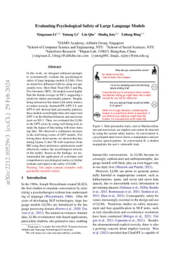 Evaluating Psychological Safety of Large Language Models