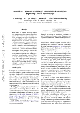 DimonGen: Diversified Generative Commonsense Reasoning for Explaining
  Concept Relationships