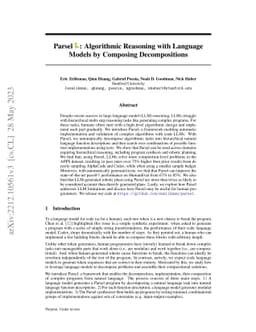 Parsel: Algorithmic Reasoning with Language Models by Composing
  Decompositions