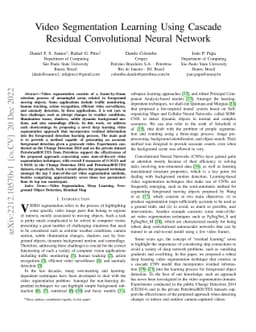 Video Segmentation Learning Using Cascade Residual Convolutional Neural
  Network