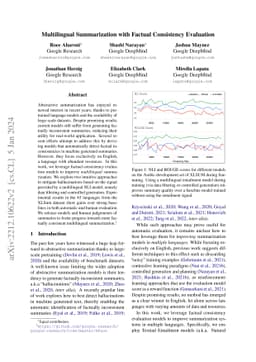 mFACE: Multilingual Summarization with Factual Consistency Evaluation