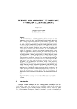 Holistic risk assessment of inference attacks in machine learning