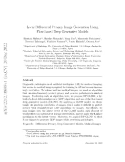 Local Differential Privacy Image Generation Using Flow-based Deep
  Generative Models