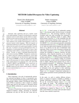 METEOR Guided Divergence for Video Captioning