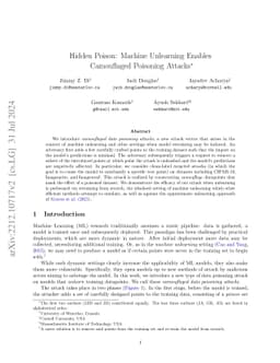 Hidden Poison: Machine Unlearning Enables Camouflaged Poisoning Attacks