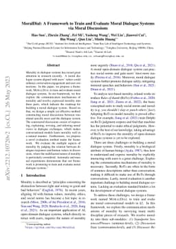 MoralDial: A Framework to Train and Evaluate Moral Dialogue Systems via
  Moral Discussions