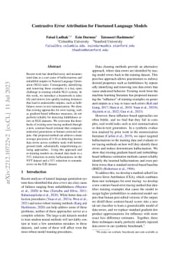 Contrastive Error Attribution for Finetuned Language Models