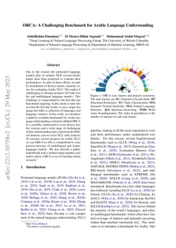 ORCA: A Challenging Benchmark for Arabic Language Understanding