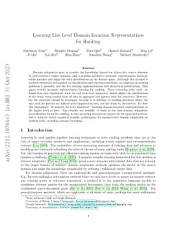 Learning List-Level Domain-Invariant Representations for Ranking