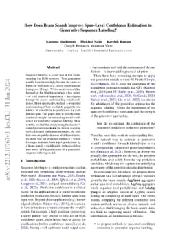 How Does Beam Search improve Span-Level Confidence Estimation in
  Generative Sequence Labeling?