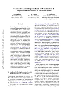 Uncontrolled Lexical Exposure Leads to Overestimation of Compositional
  Generalization in Pretrained Models