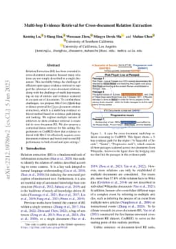 Multi-hop Evidence Retrieval for Cross-document Relation Extraction