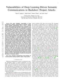 Vulnerabilities of Deep Learning-Driven Semantic Communications to
  Backdoor (Trojan) Attacks