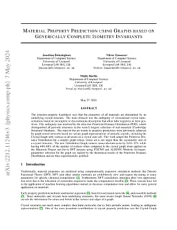 Material Property Prediction using Graphs based on Generically Complete
  Isometry Invariants
