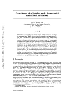 Commitment with Signaling under Double-sided Information Asymmetry